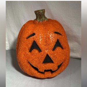 Vintage Seasons Melted Plastic Popcorn Pumpkin Light Up Halloween
